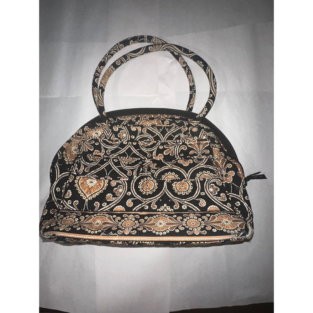 Vera Bradley Cafe Latte Paisley Quilted Cotton Shoulder Bag Handbag